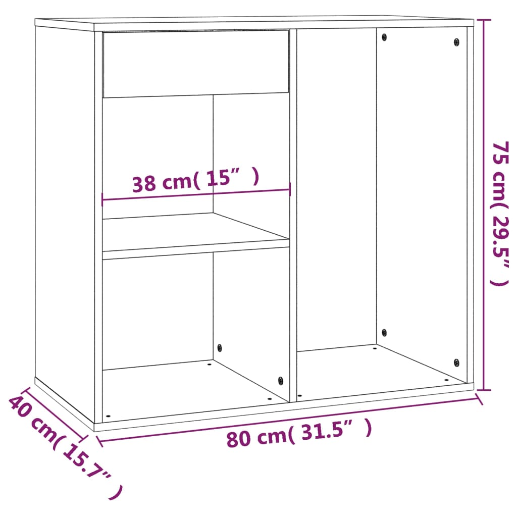 Cosmetic Cabinet White 80x40x75 cm Engineered Wood