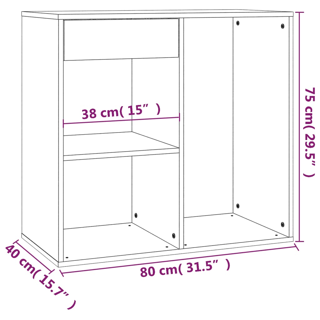 Cosmetic Cabinet Concrete Grey 80x40x75 cm Engineered Wood