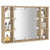 Mirror Cabinet with LED Sonoma Oak 76x15x55 cm