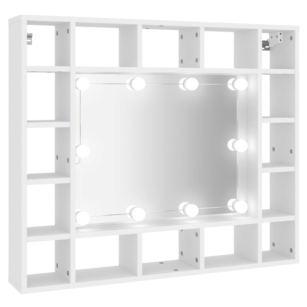 Mirror Cabinet with LED White 91x15x76.5 cm