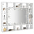 Mirror Cabinet with LED High Gloss White 91x15x76.5 cm