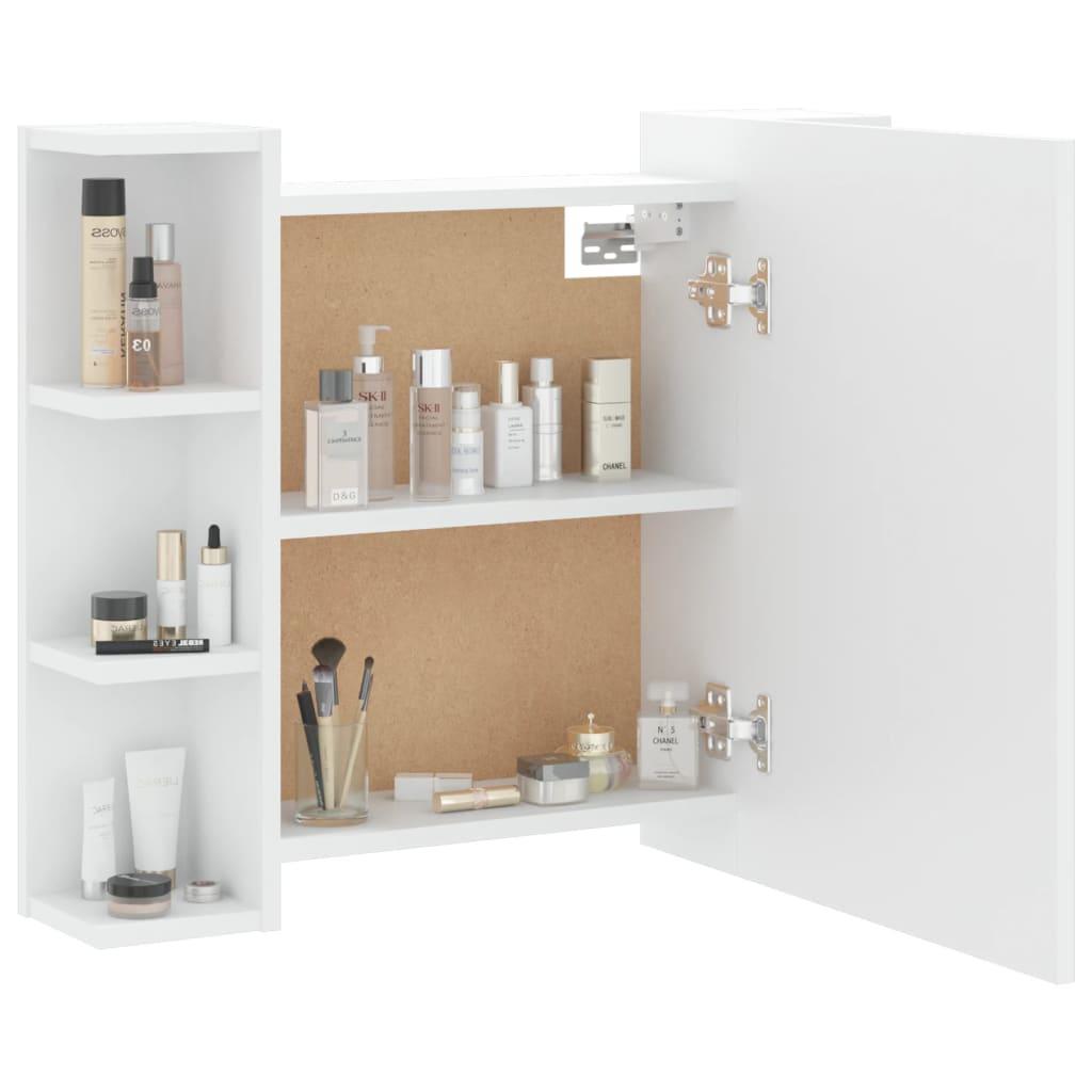 Mirror Cabinet with LED White 70x16.5x60 cm