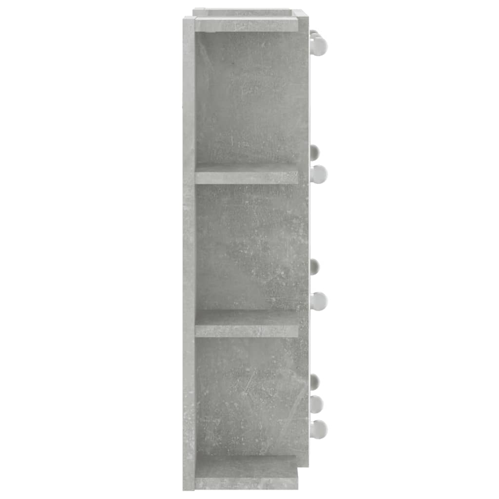 Mirror Cabinet with LED Concrete Grey 70x16.5x60 cm