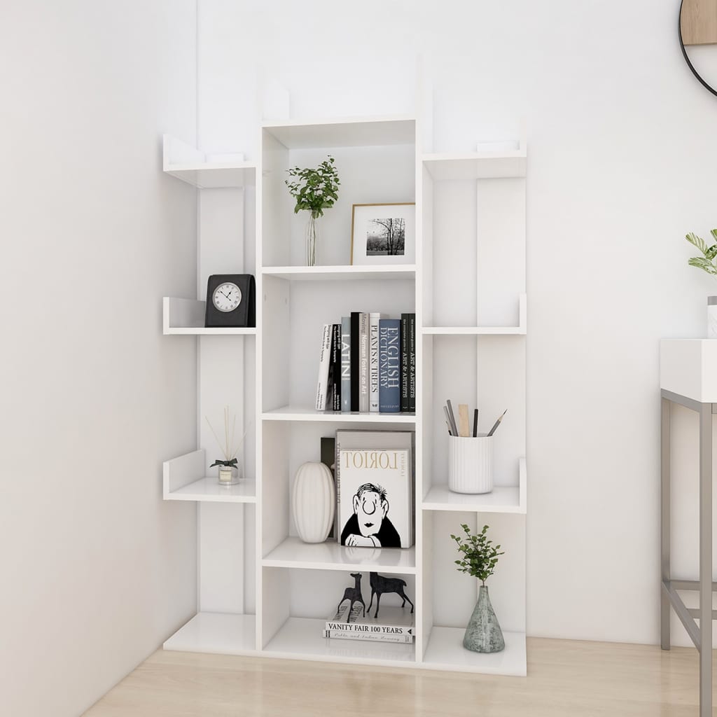 Book Cabinet White 86x25.5x140 cm Engineered Wood