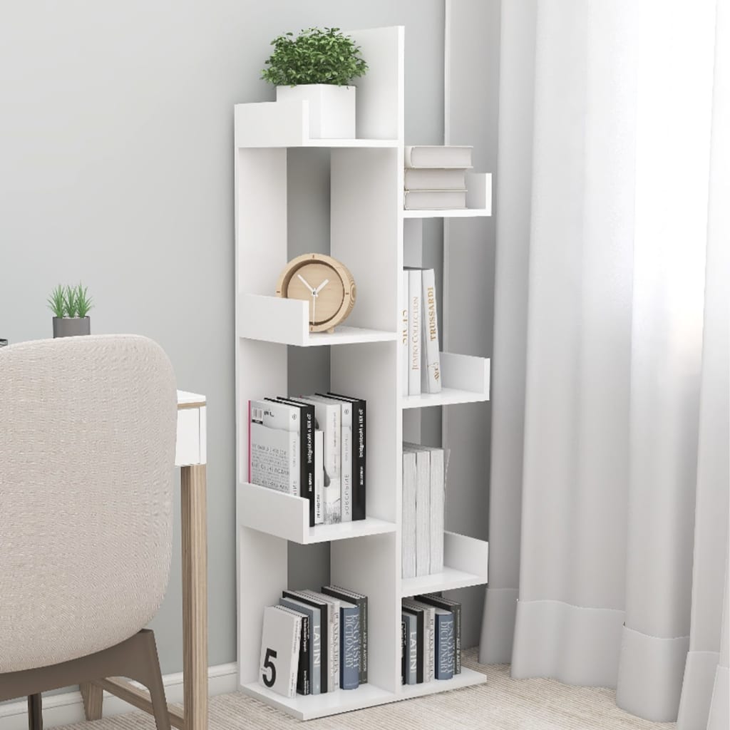 Book Cabinet White 48x25.5x140 cm Engineered Wood