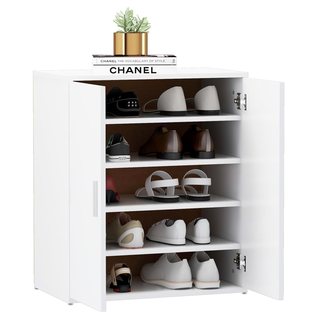 Shoe Cabinet White 60x35x70 cm Engineered Wood