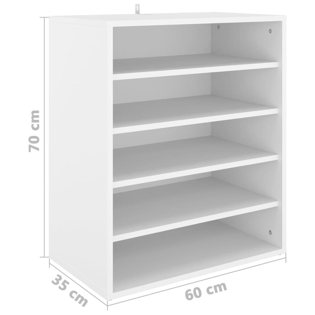 Shoe Cabinet White 60x35x70 cm Engineered Wood