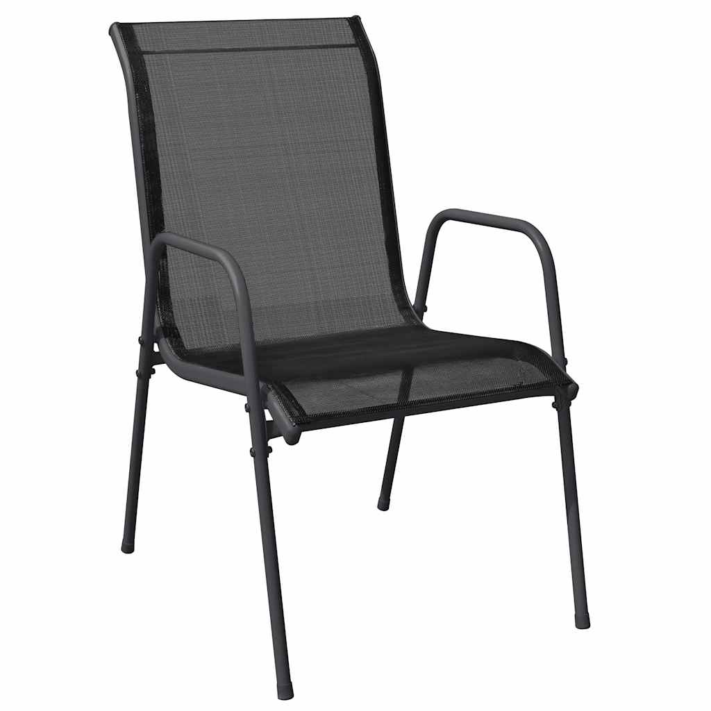 Garden Chairs 6 pcs Steel and Textilene Black