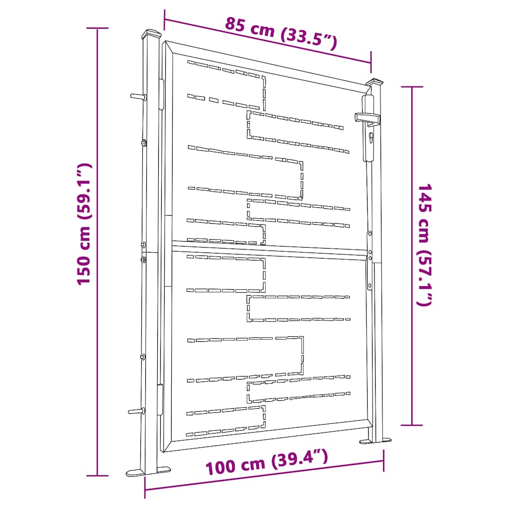 Garden Gate 100x150 cm Stainless Steel