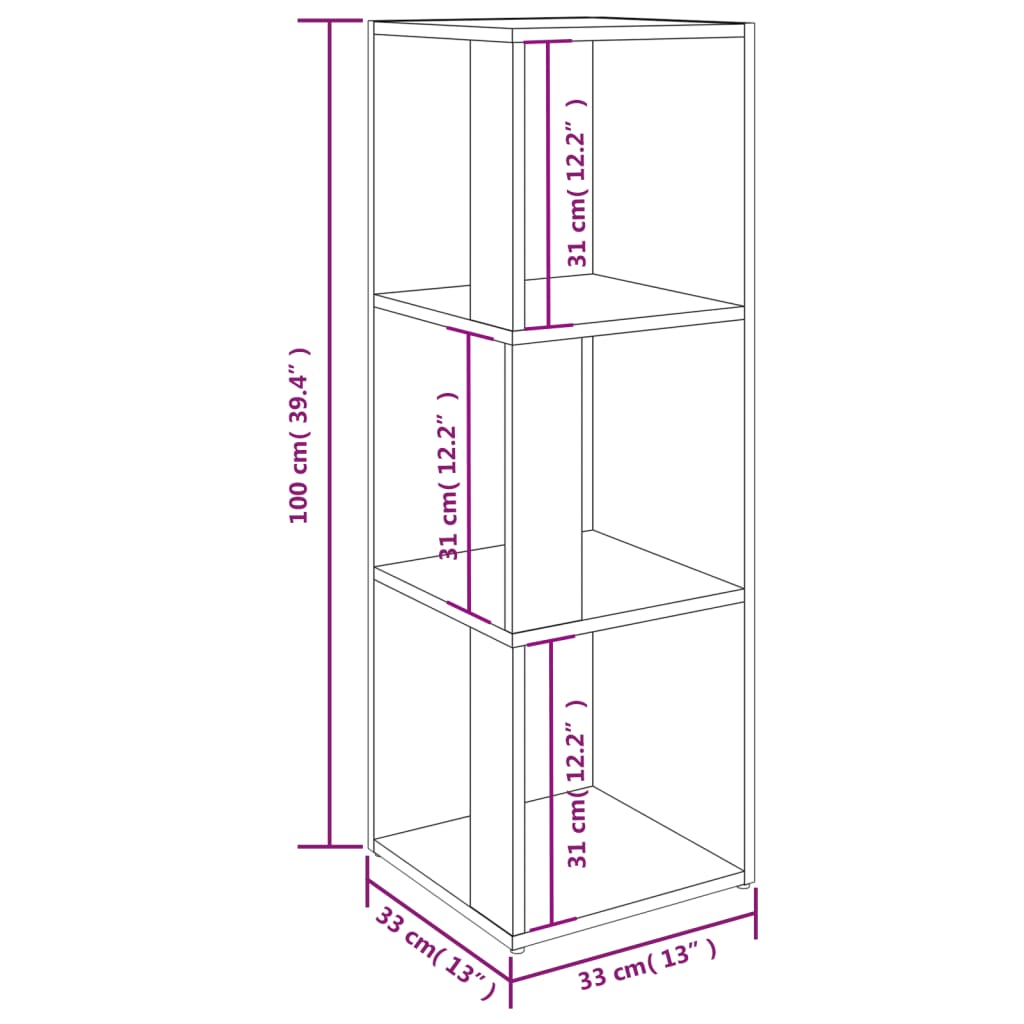 Corner Cabinet White 33x33x100 cm Engineered Wood