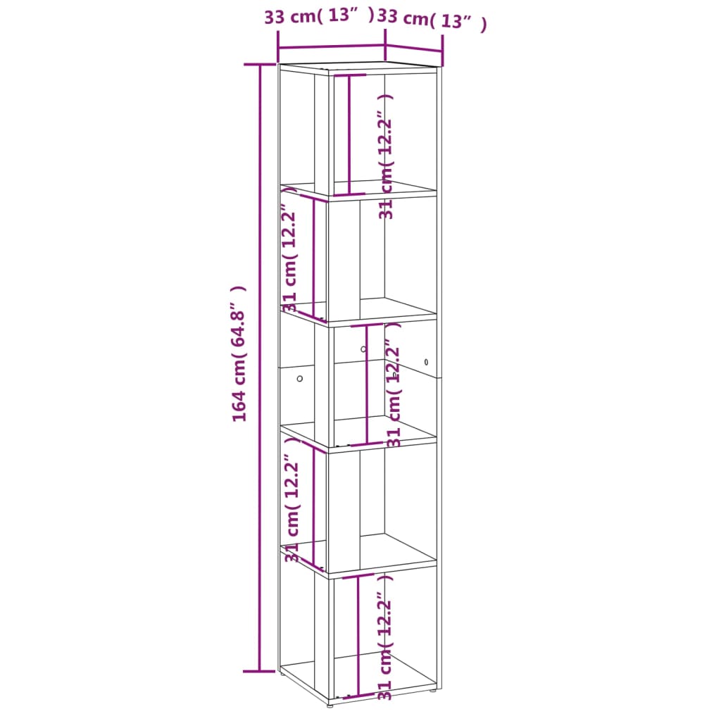 Corner Cabinet White 33x33x164.5 cm Engineered Wood