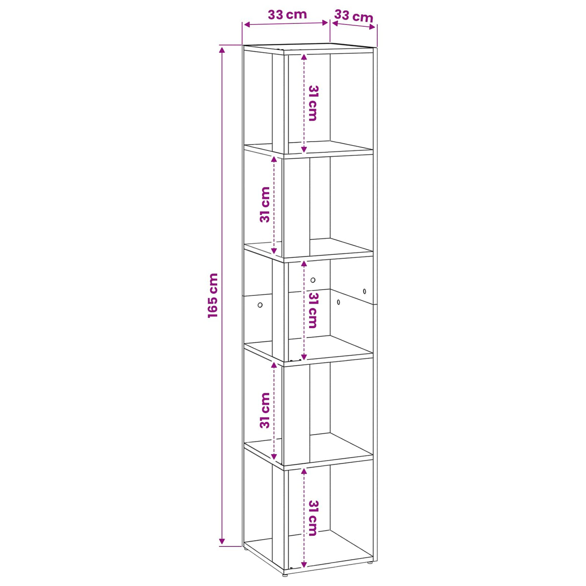 Corner Cabinet White 33x33x164.5 cm Engineered Wood
