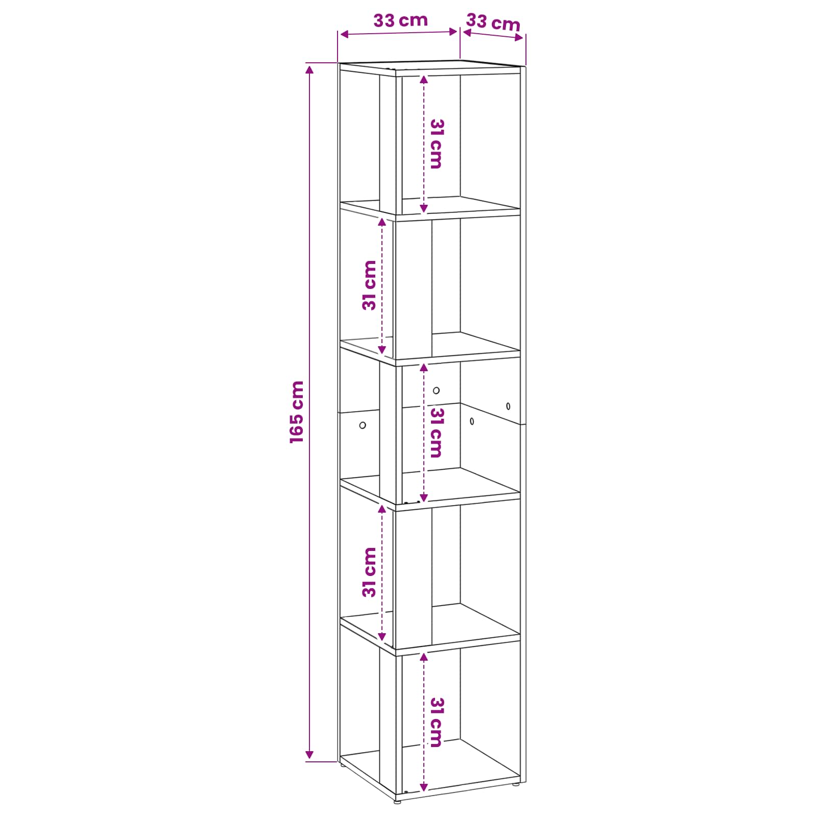 Corner Cabinet White 33x33x164.5 cm Engineered Wood