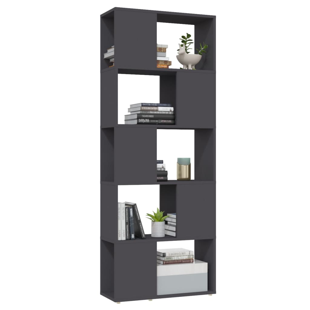 Book Cabinet Room Divider Grey 60x24x155 cm Engineered Wood