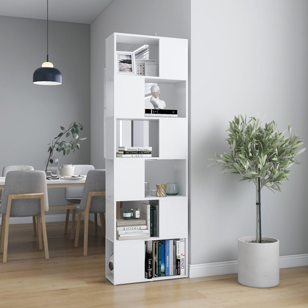 Book Cabinet Room Divider White 60x24x186 cm