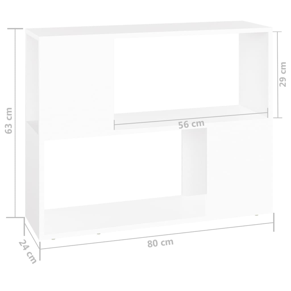 TV Cabinet White 80x24x63 cm Engineered Wood