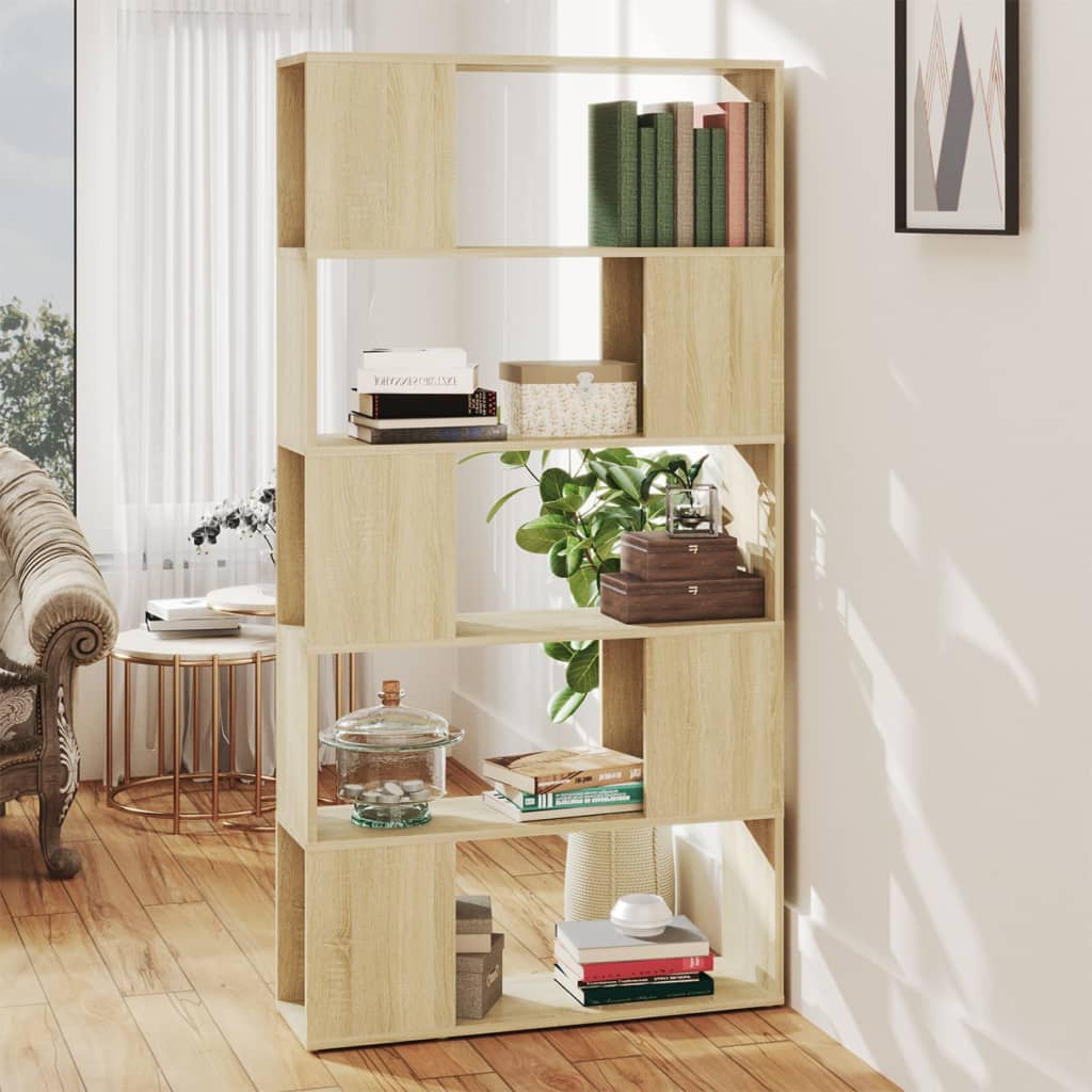 Book Cabinet Room Divider Sonoma Oak 80x24x155 cm Engineered Wood