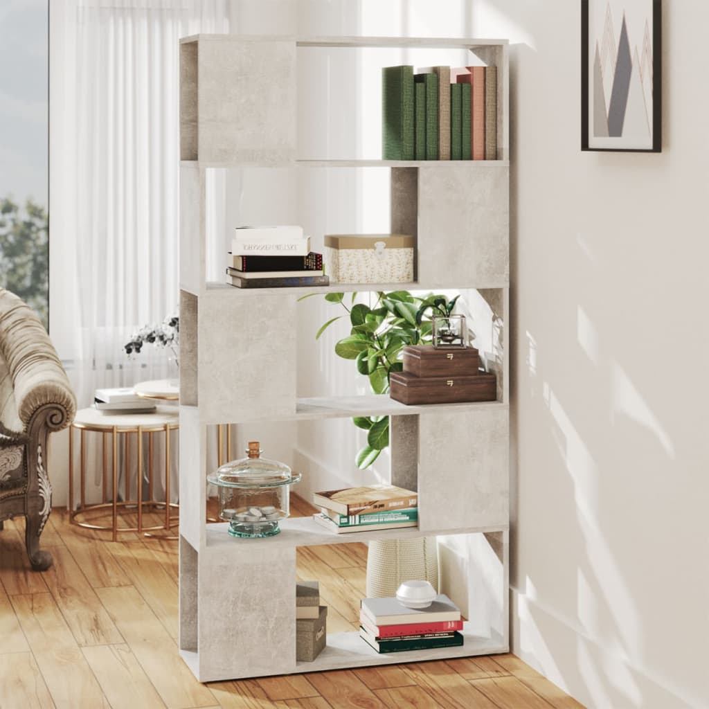 Book Cabinet Room Divider Concrete Grey 80x24x155 cm Engineered Wood