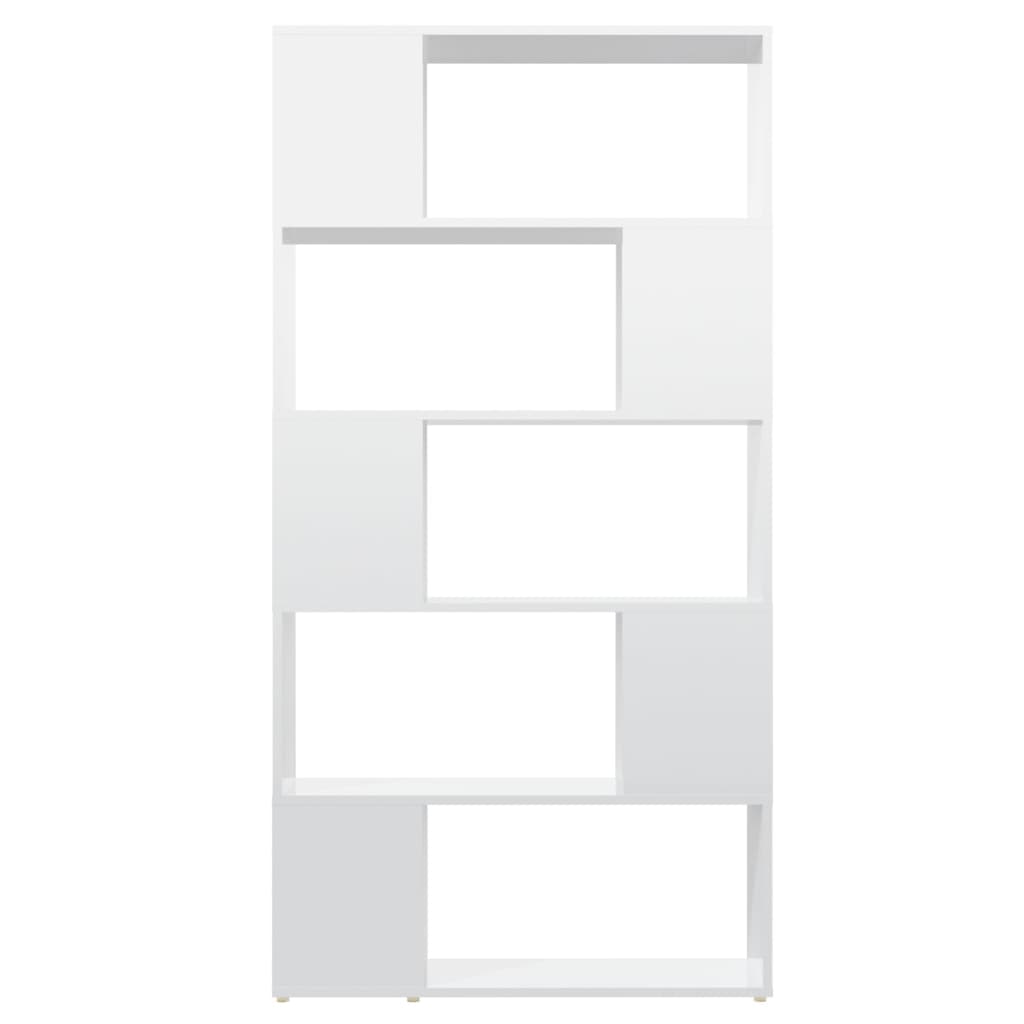 Book Cabinet Room Divider High Gloss White 80x24x155 cm Engineered Wood