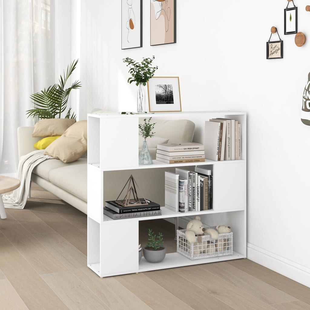 Book Cabinet Room Divider White 100x24x94 cm