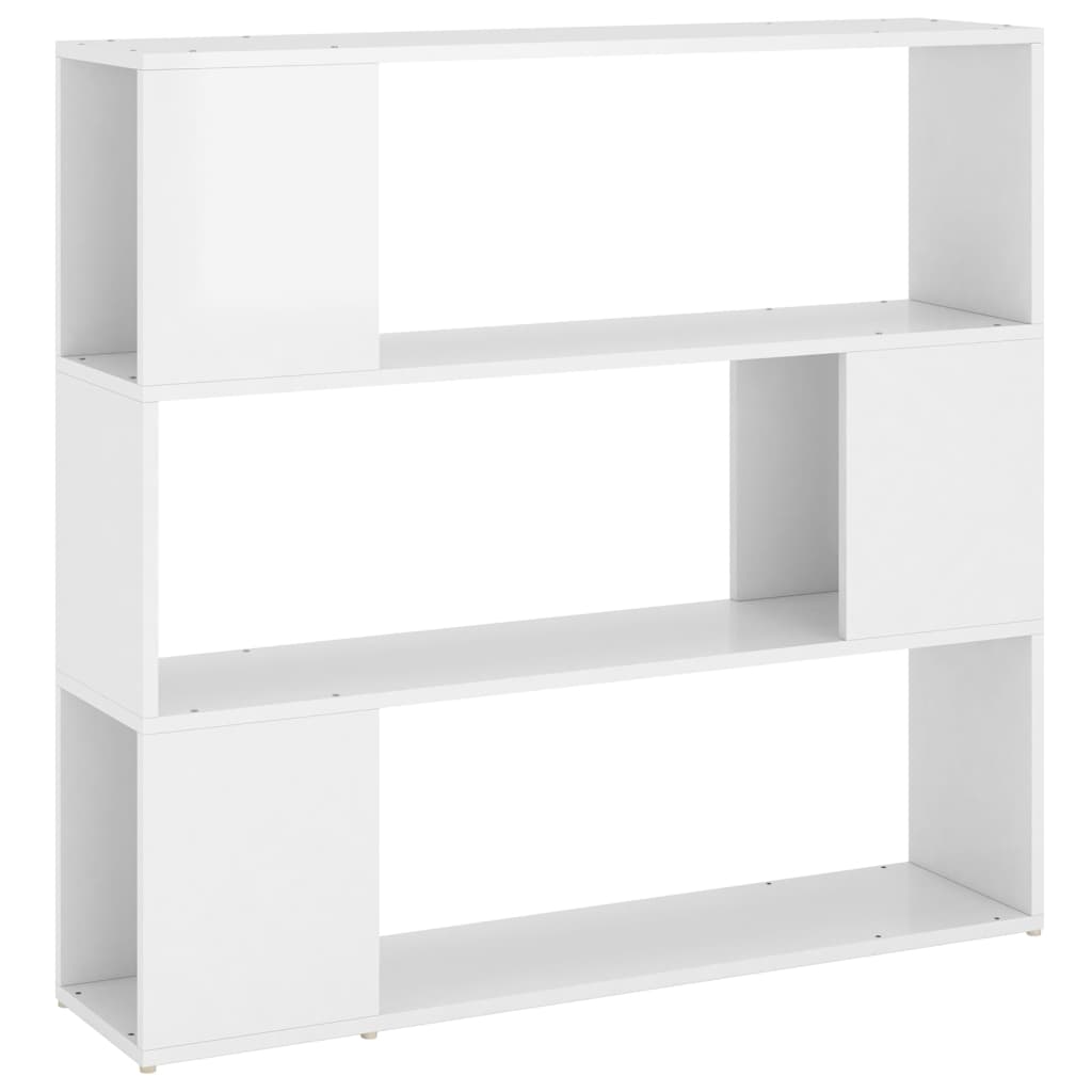 Book Cabinet Room Divider High Gloss White 100x24x94 cm