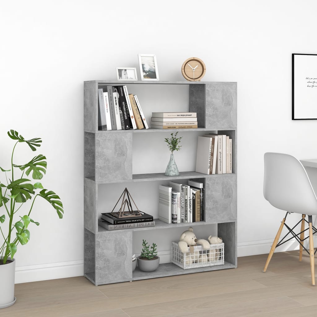 Book Cabinet Room Divider Concrete Grey 100x24x124 cm