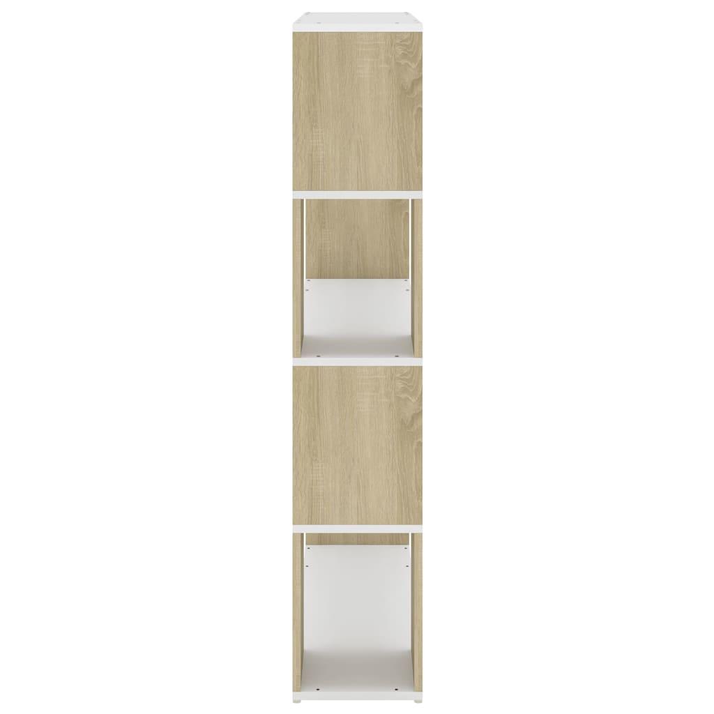 Book Cabinet Room Divider White and Sonoma Oak 100x24x124 cm