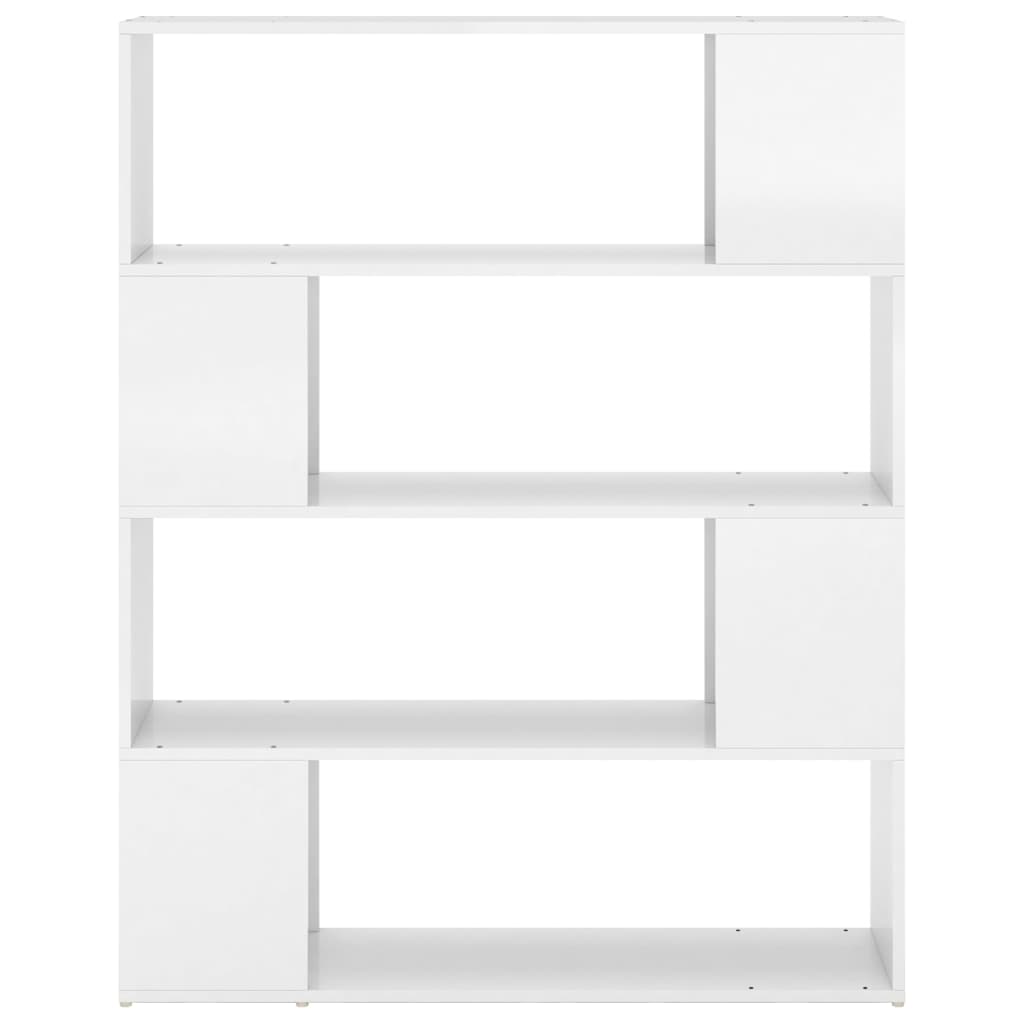 Book Cabinet Room Divider High Gloss White 100x24x124 cm