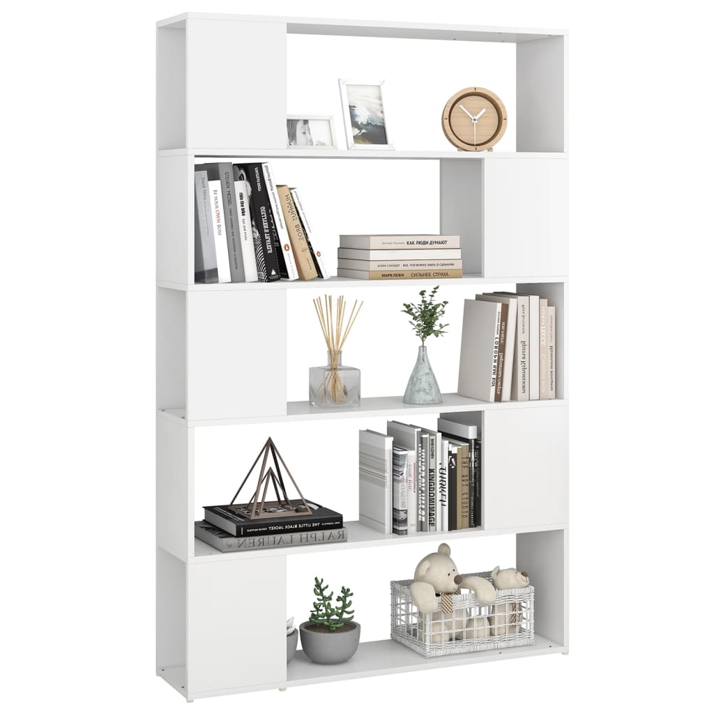 Book Cabinet Room Divider White 100x24x155 cm Engineered Wood