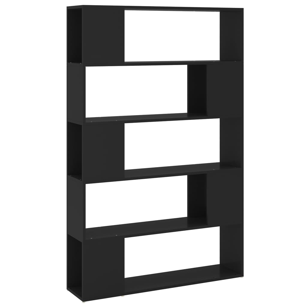 Book Cabinet Room Divider Black 100x24x155 cm Engineered Wood