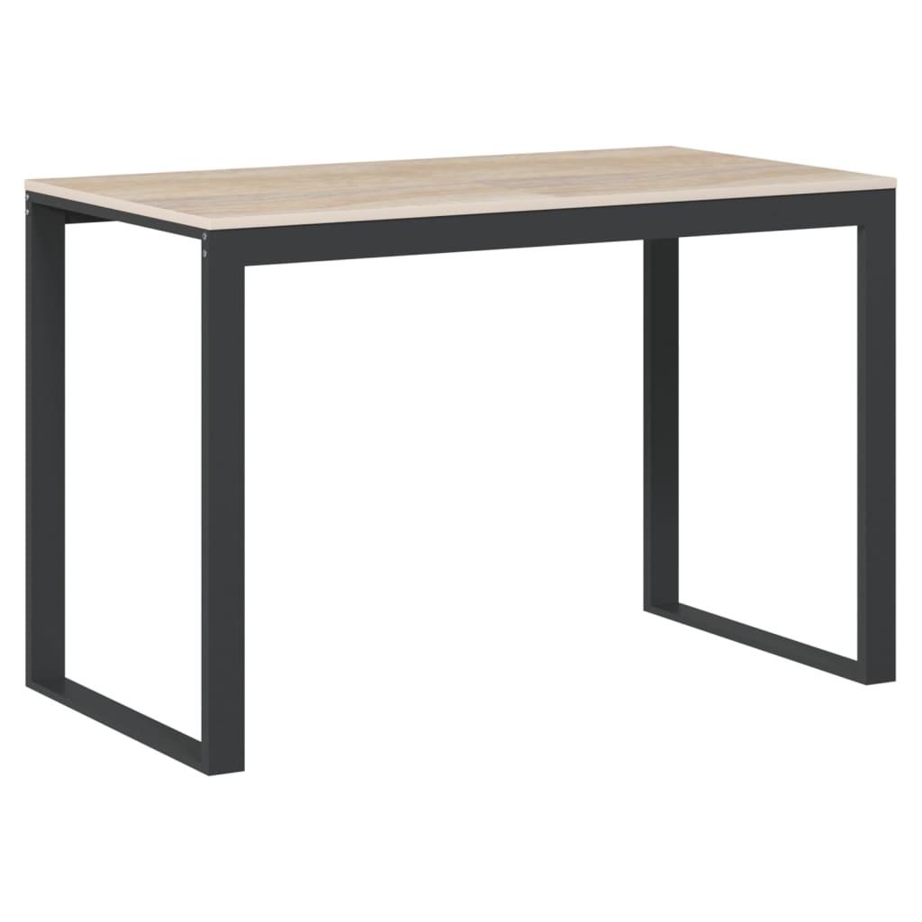 Computer Desk Black and Oak 110x60x73 cm Engineered Wood