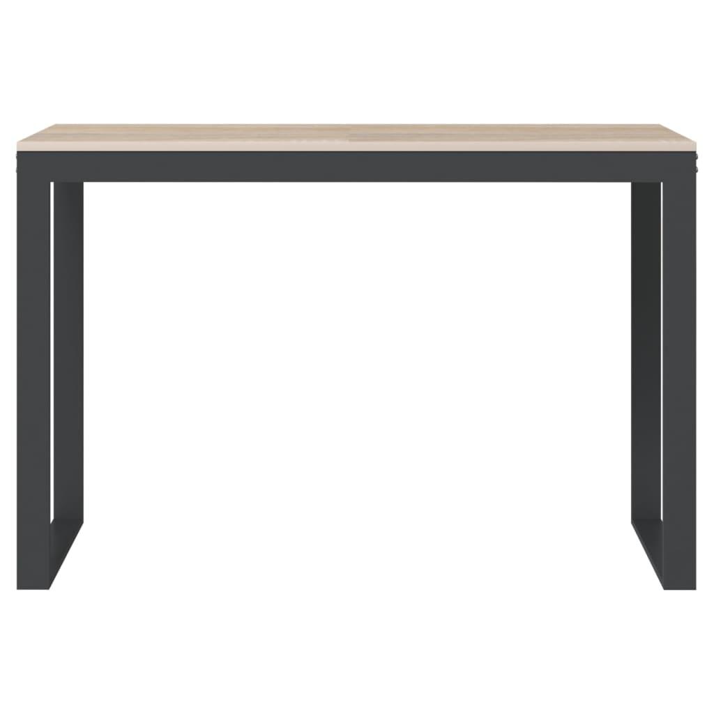 Computer Desk Black and Oak 110x60x73 cm Engineered Wood