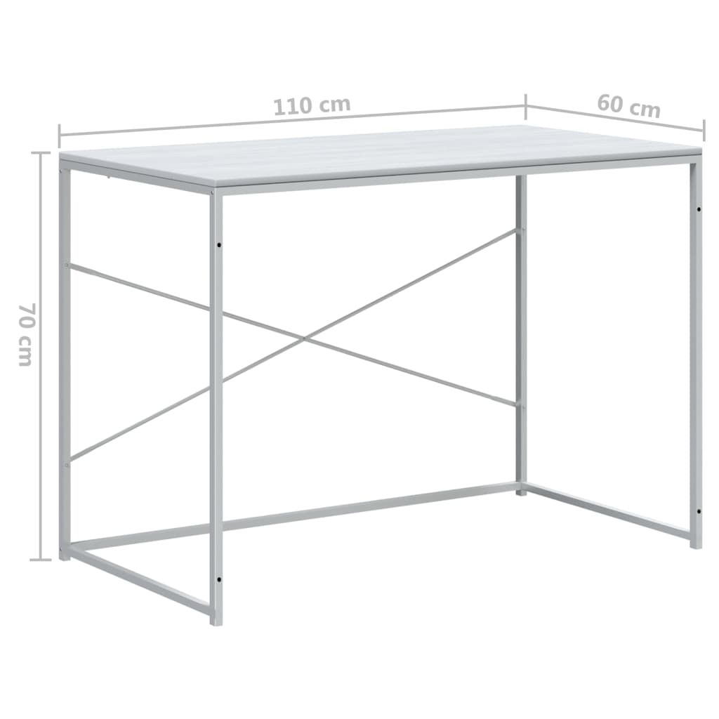 Computer Desk White 110x60x70 cm Engineered Wood