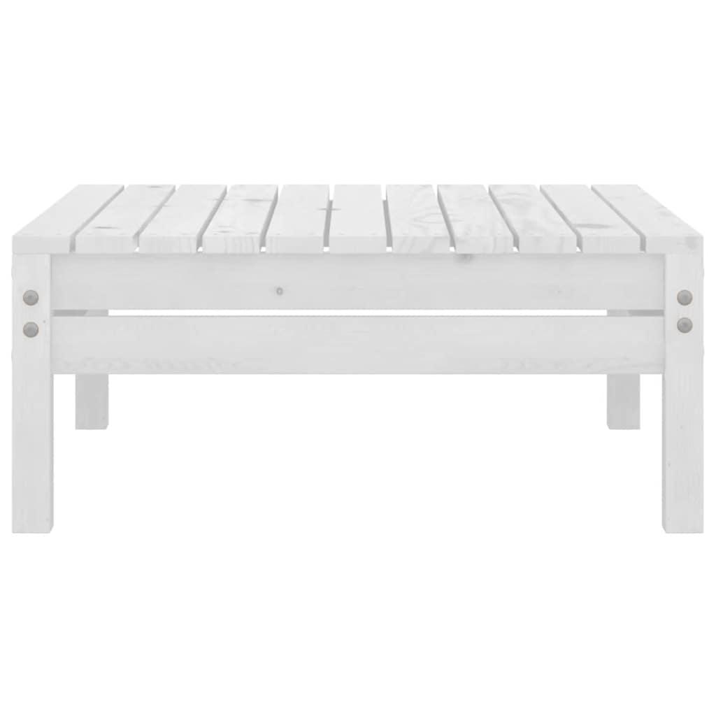 Garden Footstool White Solid Pinewood