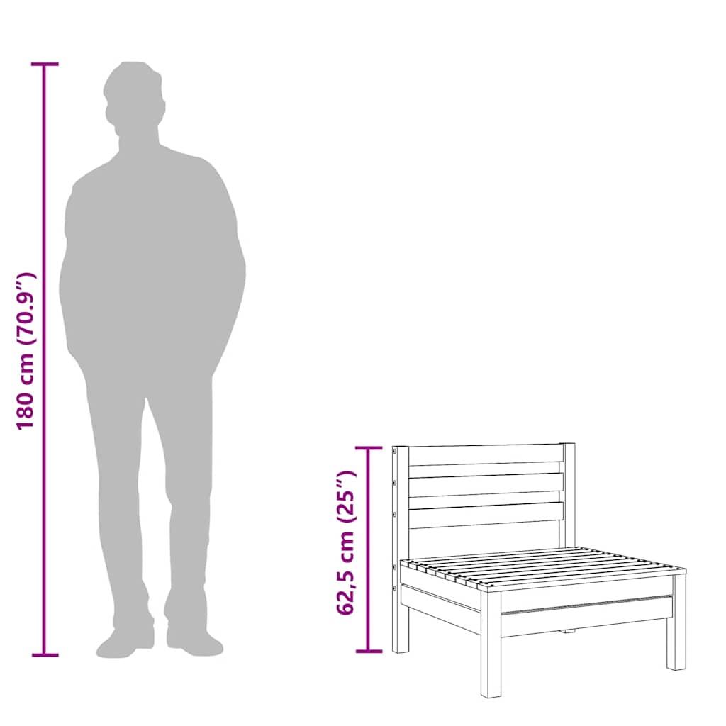 Garden Middle Sofas 2 pcs Grey Solid Pinewood