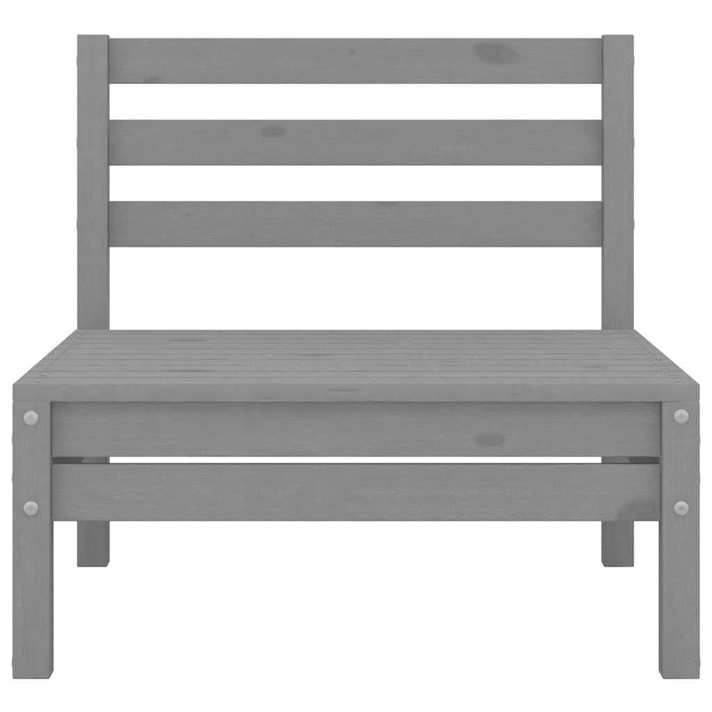 4 Piece Garden Lounge Set Solid Pinewood Grey