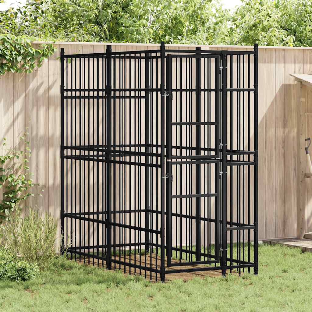 Outdoor Dog Kennel Steel 1.84 m²