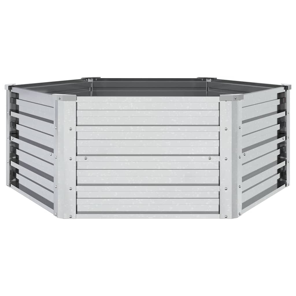 Garden Raised Bed 129x45 cm Galvanized Steel Silver