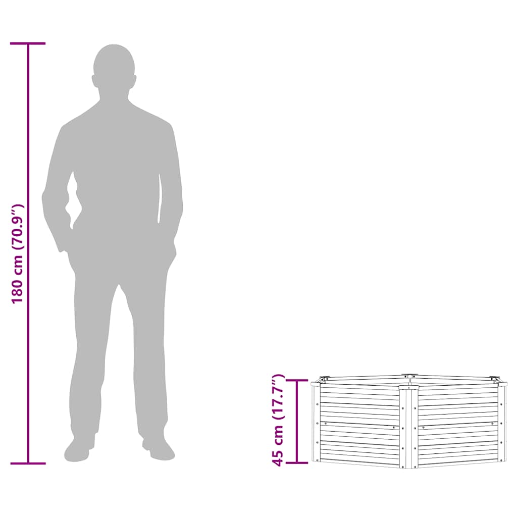 Garden Raised Bed 129x45 cm Galvanized Steel Silver