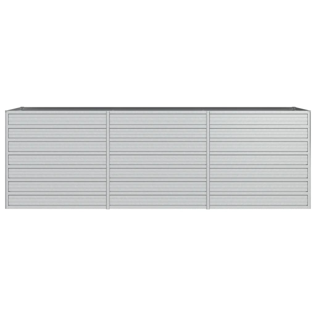 Garden Raised Bed 240x80x77 cm Galvanized Steel Silver