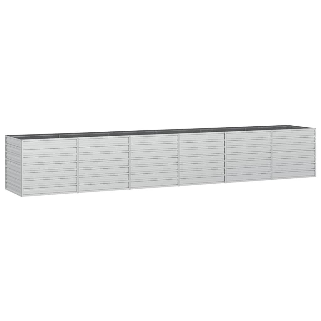 Garden Raised Bed 480x80x77 cm Galvanized Steel Silver