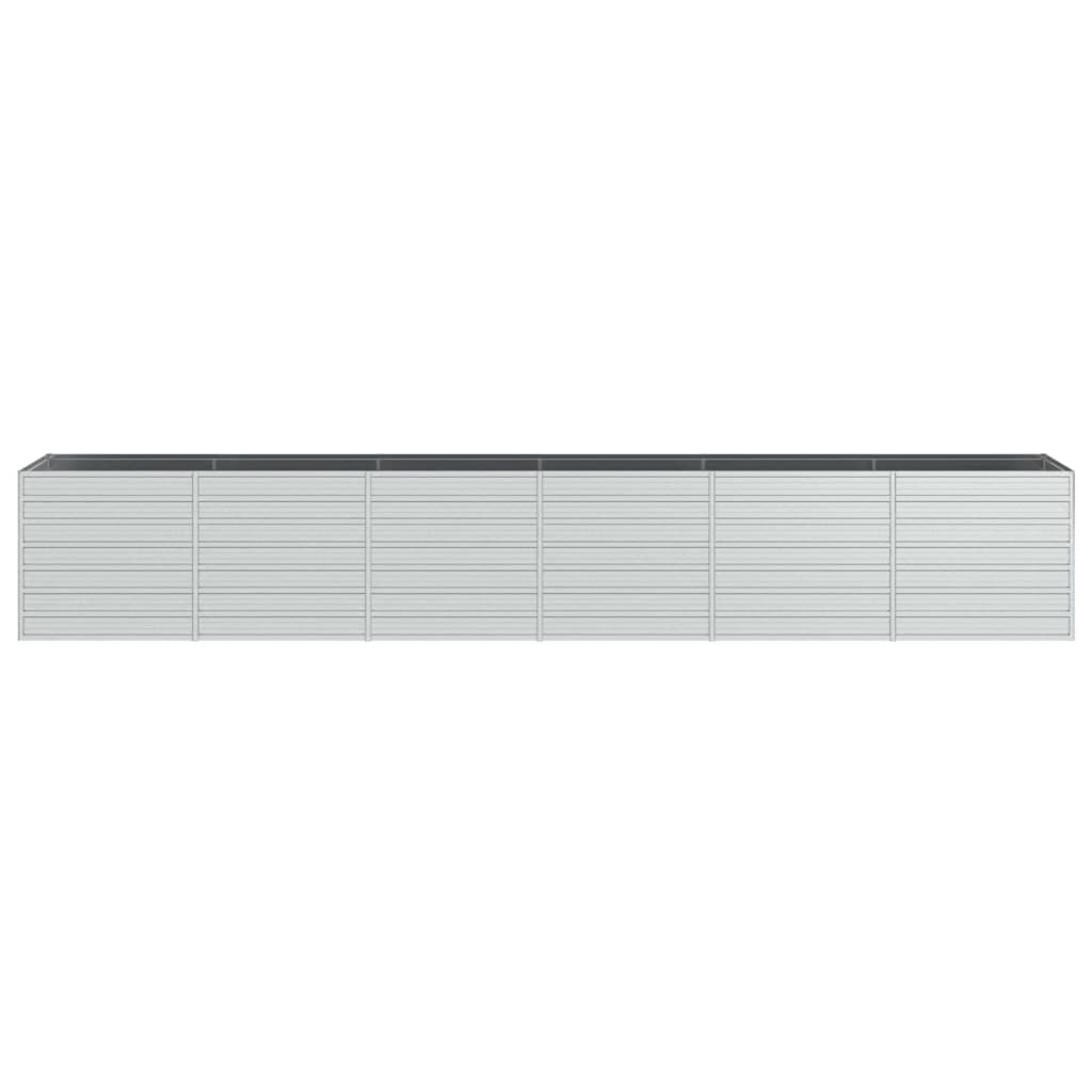 Garden Raised Bed 480x80x77 cm Galvanized Steel Silver