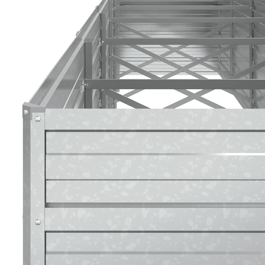 Garden Raised Bed 480x80x77 cm Galvanized Steel Silver