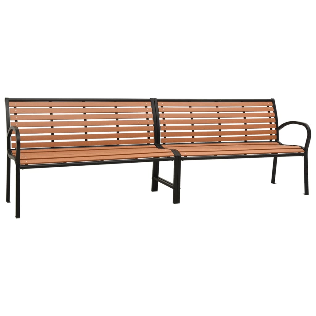 Twin Garden Bench 251 cm Steel and WPC