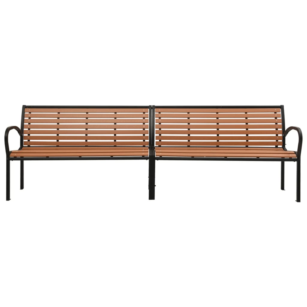 Twin Garden Bench 251 cm Steel and WPC