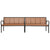 Twin Garden Bench 251 cm Steel and WPC