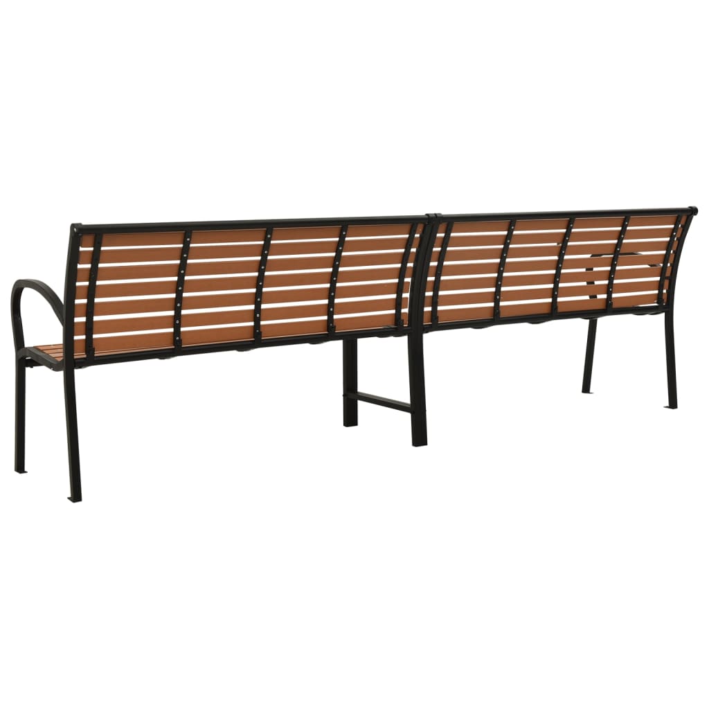 Twin Garden Bench 251 cm Steel and WPC