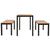 3 Piece Garden Dining Set Steel and WPC Brown and Black