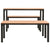 3 Piece Garden Dining Set Steel and WPC Brown and Black