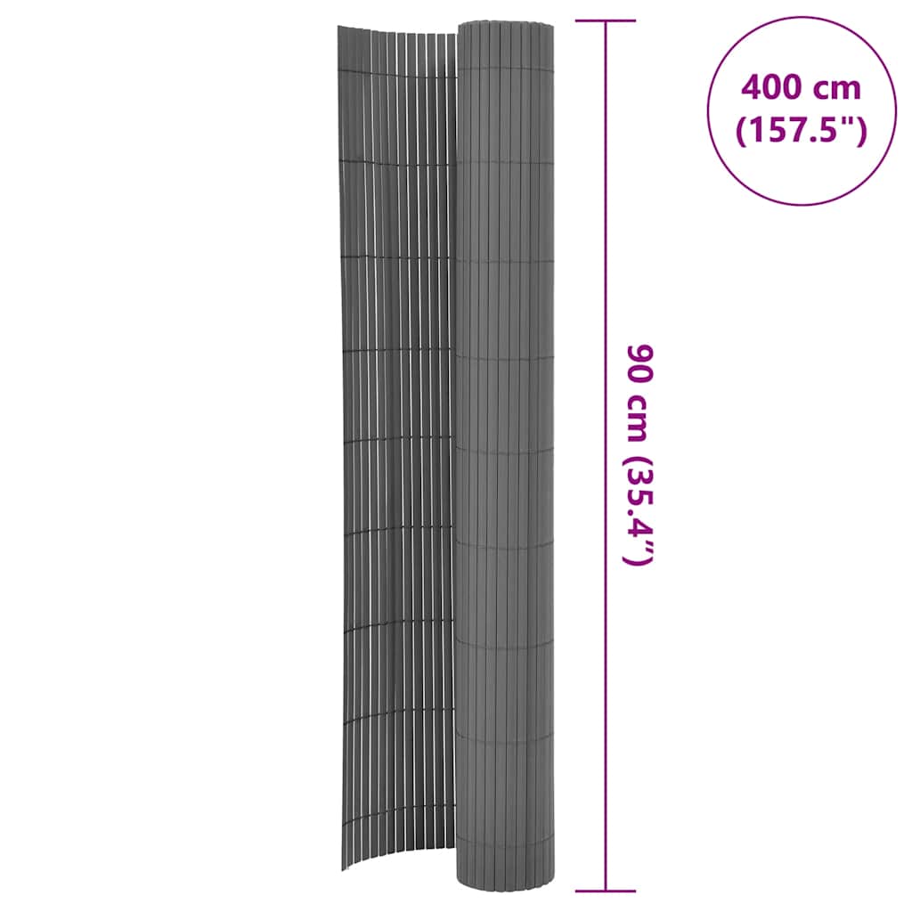 Double-Sided Garden Fence 90x400 cm Grey